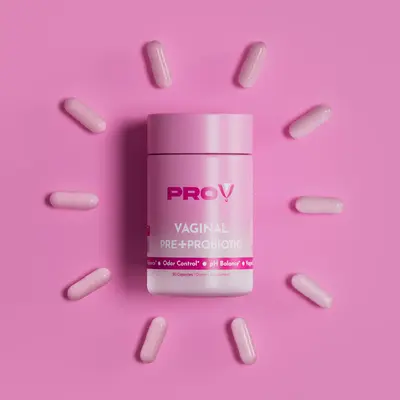 PRO-V Women's Prebiotic & Probiotic Blend - 6 Probiotic Strains, XOS, Cranberry Extract for pH Balance, Odor Control & Gut He...