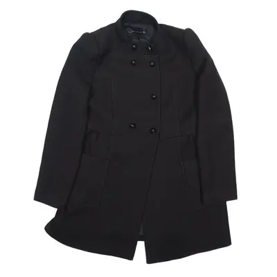 ZARA Overcoat Jacket Black Wool Womens L