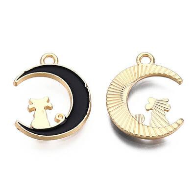 Alloy Enamel Kitten Pendants