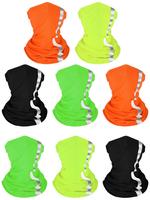 8 Pcs Reflective Neck Gaiter Breathable Face Mask UV Protection Neon Safety Bandana for Men Outdoor Sports