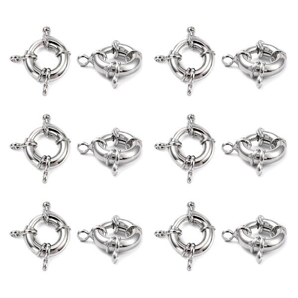 Rack Plating Brass Spring Ring Clasps