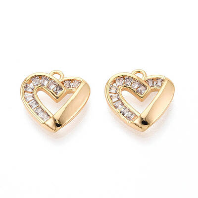 Brass Micro Pave Cubic Zirconia Charms