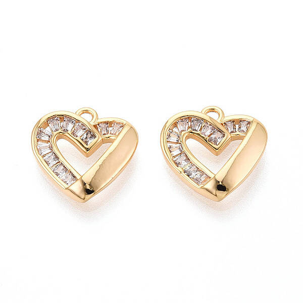Brass Micro Pave Cubic Zirconia Charms
