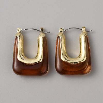 Acrylic Rectangle Hoop Earrings