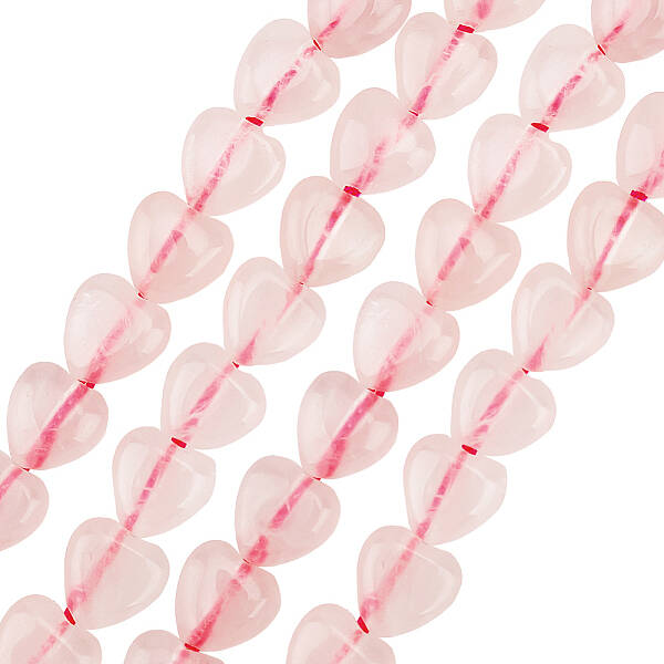 1 Strand Natural Rose Quartz Heart Beads Strands