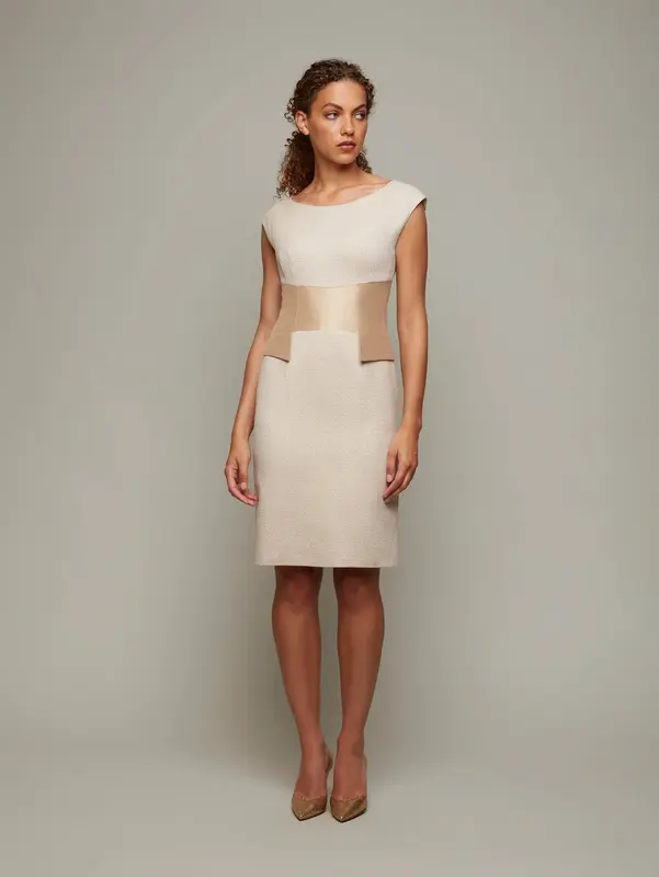 NEEM | Tailored Cummerbund Dress | Birch | Colour: BIRCH | Size: S