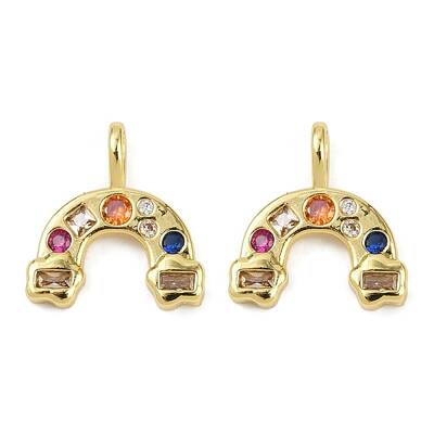 Brass Micro Pave Cubic Zirconia Pendants
