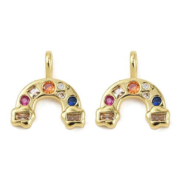 Brass Micro Pave Cubic Zirconia Pendants