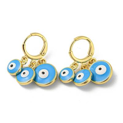 Real 18K Gold Plated Brass Dangle Leverback Earrings