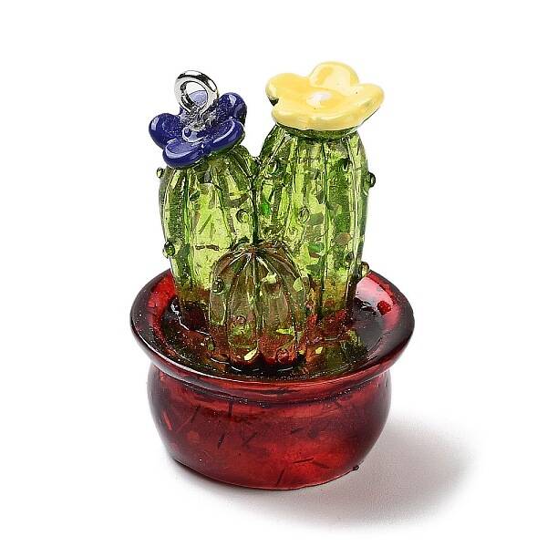 Transparent Resin Plant Pendants