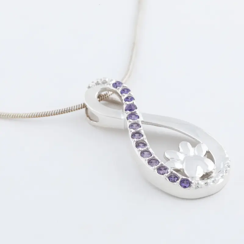 Infinity Love for Paws Sterling & Crystal Necklace - Pendant Only