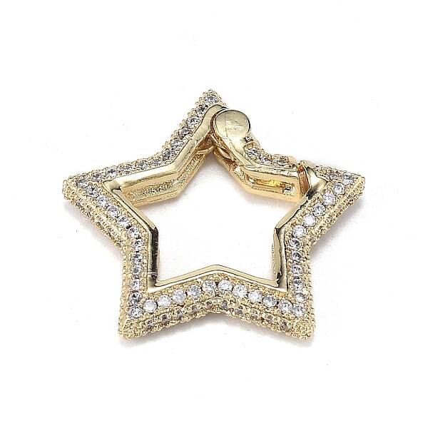 Brass Micro Pave Clear Cubic Zirconia Spring Gate Rings