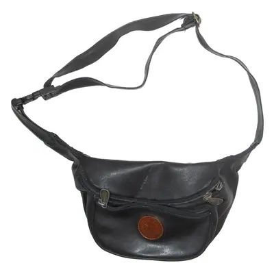 Womens Bum Bag Black Leather 90s