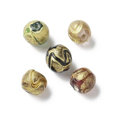 Handmade Gold Foil Glass Beads