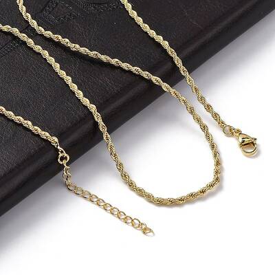 Rack Plating Brass Rope Chain Necklaces for Women