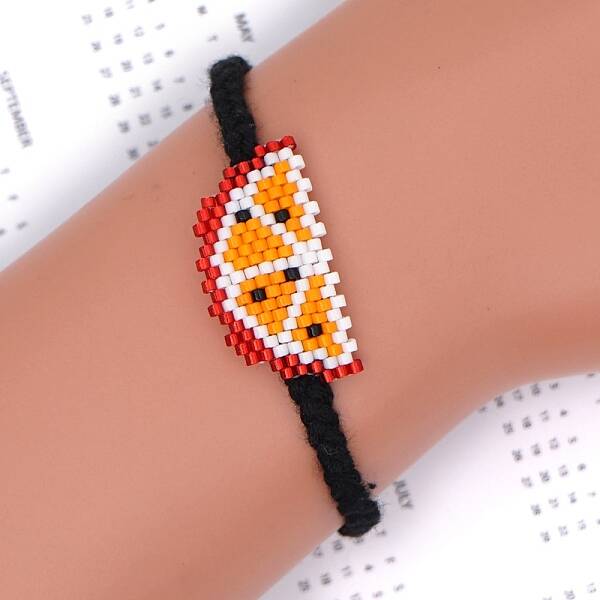 Glass Seed Watermelon Link Bracelet