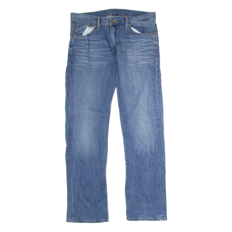 HILFIGER DENIM Mens Jeans Blue Regular Straight Stone Wash W36 L34