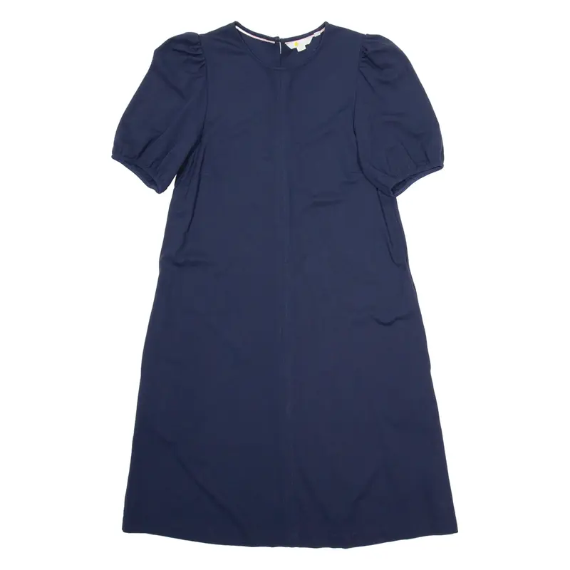 BODEN Womens A-Line Dress Blue Viscose Short Sleeve Knee Length UK 14