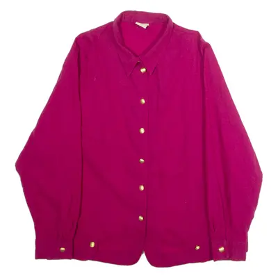 MARIETTE Womens Shirt Purple Collared Long Sleeve L