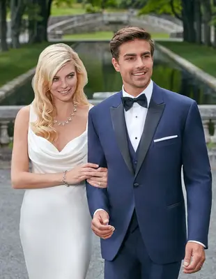 Mens Navy Blue Wedding Tuxedo - Dark Blue Tuxedo Suit Mens Designer Blake Tuxedo in Navy