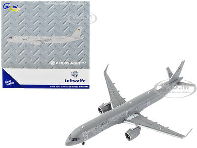 Airbus A321neo Transport Aircraft German Luftwaffe Gray Gemini Macs Series 1/400 Diecast Model Airplane by GeminiJets