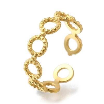 Ion Plating(IP) 304 Stainless Steel Cuff Rings for Women