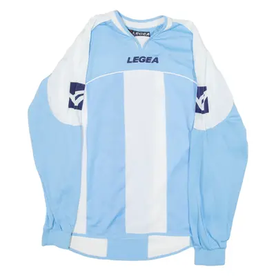 LEGEA No 15 Mens Football Shirt Jersey Blue Long Sleeve V-Neck M