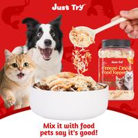 Just Try Freeze-Dried Food Topper for Puppies and Adult Dog & Cat - Made with Real Chicken, Egg Yolk and Antarctic Krill, All...