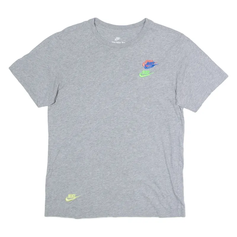 NIKE Mens T-Shirt Grey Crew Neck S