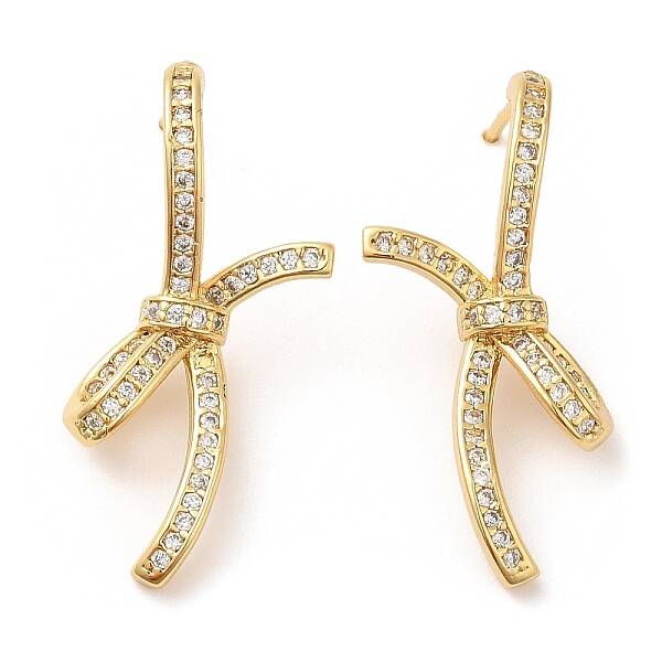 Cubic Zirconia Knot Stud Earrings
