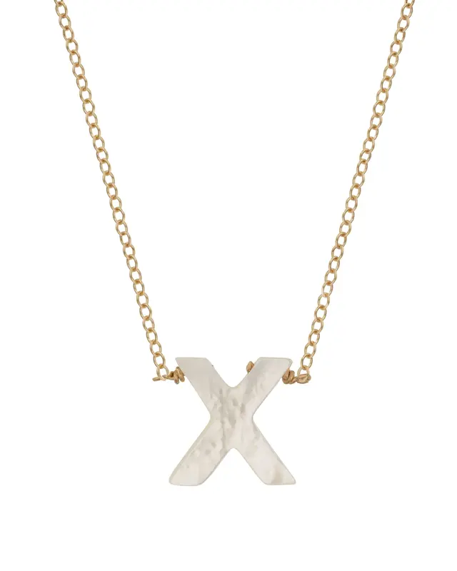 Dawn Initial Necklace | Metal Color: Gold | Style: X