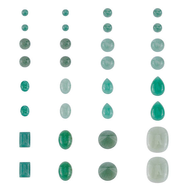 32Pcs 12 Styles Natural Green Aventurine Cabochons