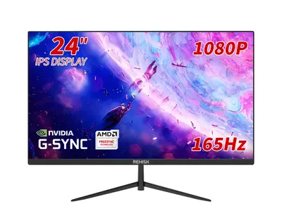 ReHisk Gaming Monitor 24 Inch 1080P Full HD IPS Display with AMD FreeSync & G-Sync 165Hz Refresh Rate Portable Monitor with S...