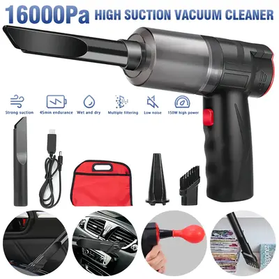 3 in 1 Handheld Cordless Car Home Vacuum Cleaner 16000Pa Mini Air Blower Duster, 150W Portable Car Auto Home Wireless, Wet & ...
