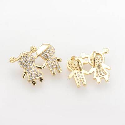 Brass Micro Pave Cubic Zirconia Pendants