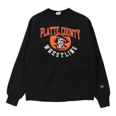 Reverse Weave Platte County Wrestling Champion Sweatshirt - Medium Black Cotton Blend