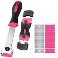 Multifunctional Scraper Tool with 20pcs Replaceable Blade, 1 Set Double-ended Adhesive Remover, Kitchen Cleaning Tool, Home C...