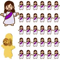 24/30/50 Pcs Creative Jesus Design Brooch Religious Jesus Pins Cartoon Jesus Design Badge Bulk for Daily Clothing Decor Hats ...