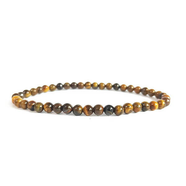 4mm Round Natural Tiger Eye Beads Bracelet for Men