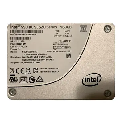 Intel SSDSC2BB960G701 | S3520 960GB Multi-Level Cell SATA 6Gb/s 2.5-Inch Solid State Drive
