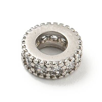 Brass Cubic Zirconia Spacer Beads