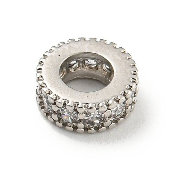 Brass Cubic Zirconia Spacer Beads