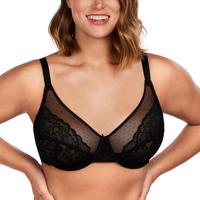 HSIA Enchante Floral Lace Unlined Comfort Non-padded Full Coverage Plus Size Underwire Bra