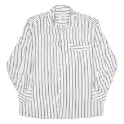 NEW CLASSIC DESIGN Shirt White Striped Long Sleeve Mens XL