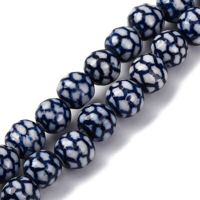 Handmade Blue and White Porcelain Beads Strands