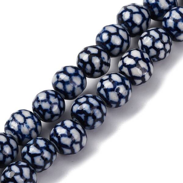 Handmade Blue and White Porcelain Beads Strands