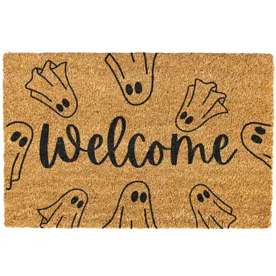 Halloween doormat, Ghost Door mat, Halloween Decorations, Welcome Mat, Funny Door mat, Cute Ghost Doormat, Ghost Decor