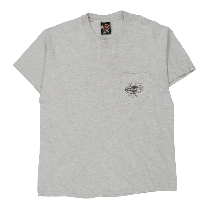 Orlando, Florida Harley Davidson Graphic T-Shirt - Large Grey Cotton