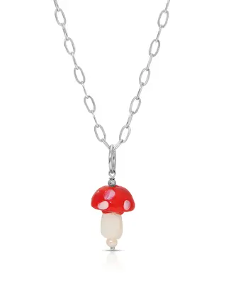 Pliz Necklace | Color: Red | Metal Color: Silver
