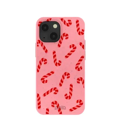 Bubblegum Pink Candy Cane Chaos iPhone 13 Mini Case